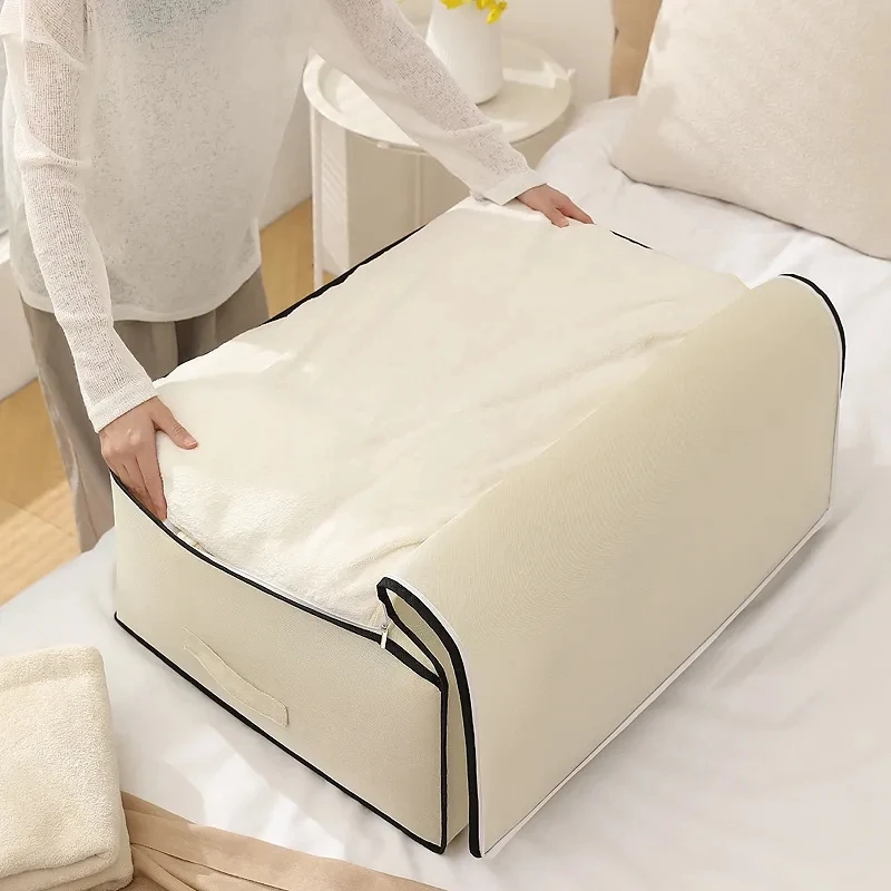 Foldable Clothes Storage Bag Non-Woven Clothing Organizer Pillow Quilt Dustproof Blanket Wardrobe Closet Organizer Sorting Box 4