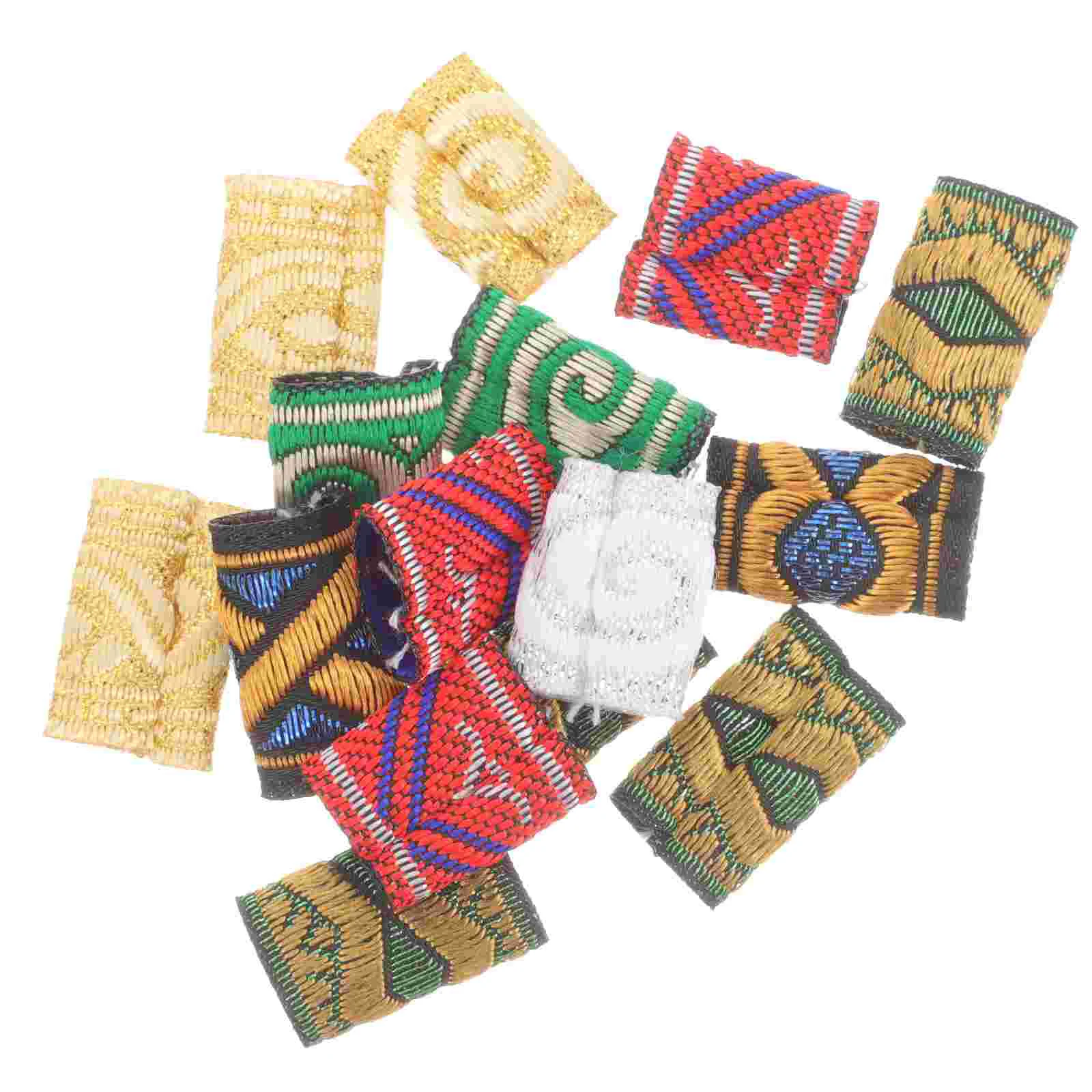 

15 Pcs Dreadlock Colored Cloth Hair Ring Accessary Hairpins to Gold Accessories for Headgear