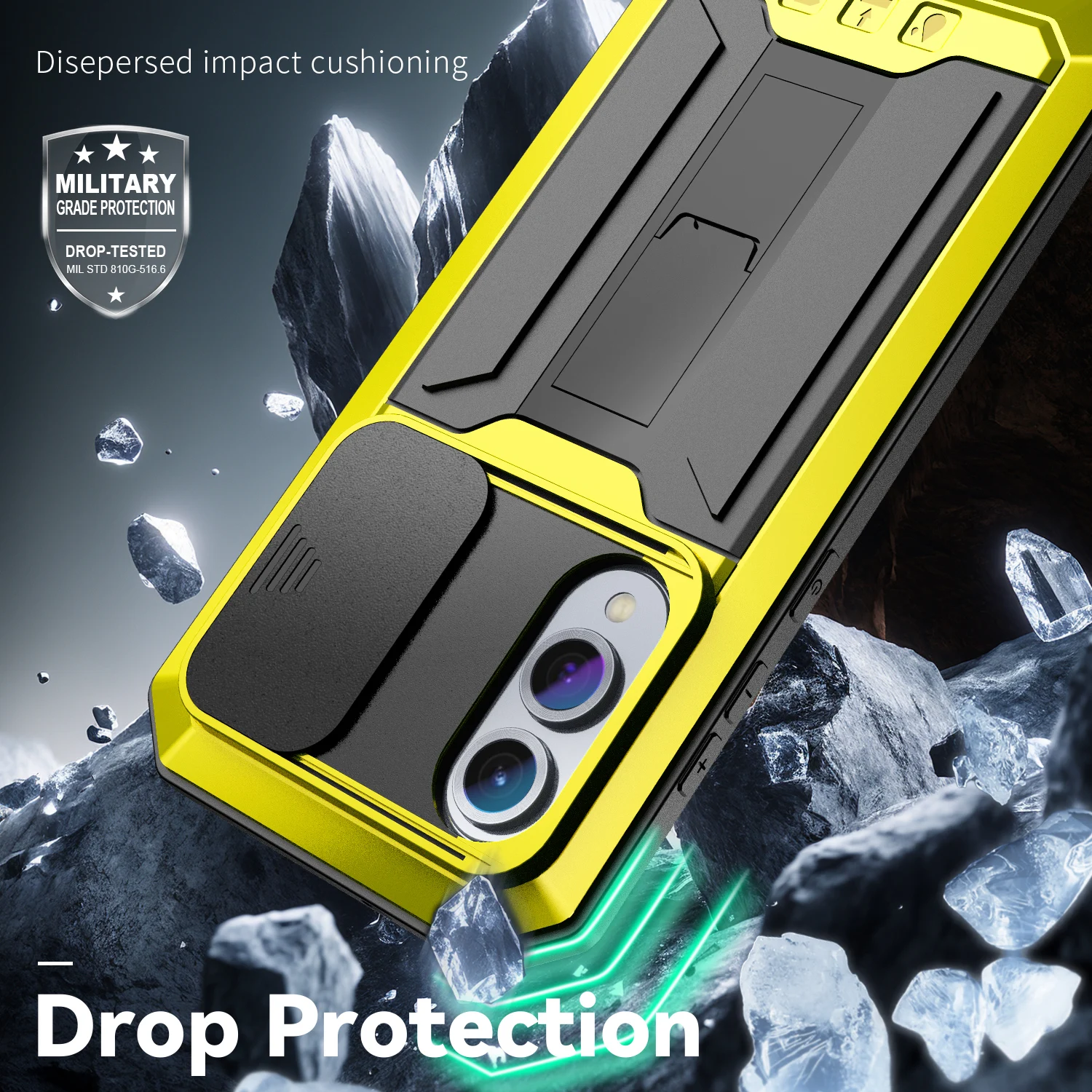 Luxury Shockproof Metal Case with Camera Cover & Screen Protector