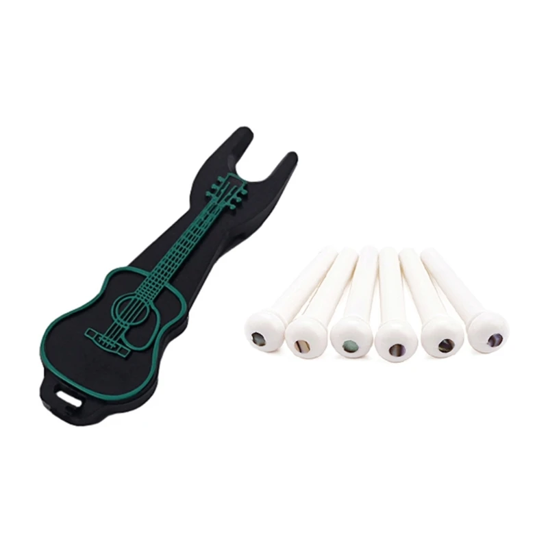 

6Pcs Guitar Bridge Pins Pegs End Pin with Bridge Pin Puller Remover for Guitar