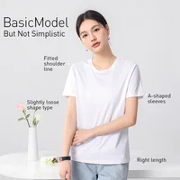 Haut de gamme nouveau 10% soie et coton mercerisé femmes T-shirt de luxe T-shirt à manches courtes sensation soyeuse vêtements d'été 2025 hauts col en V/o 5