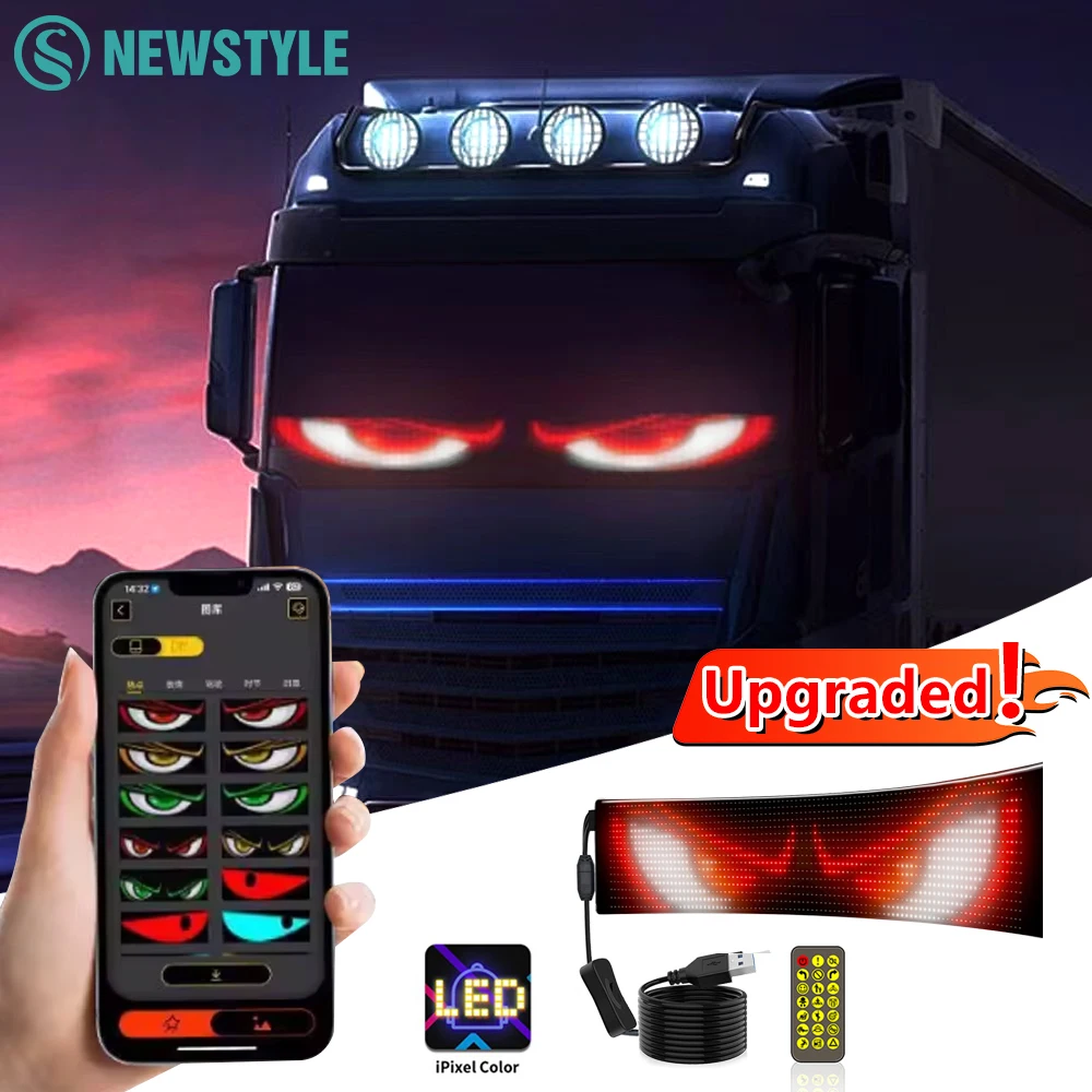 Car LED Matrix Pixel Flexible Panel Night Light DIY Programmable Display Bluetooth App Control for Car Windows Bars Party, led light, led display light, led panel
