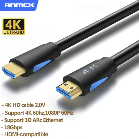 High Speed 4K HDMI-compatible Cable Gold Plated Plug Video Cord For HDMI-A Splitter Adapter HDTV Laptops Projector PS3/4/5