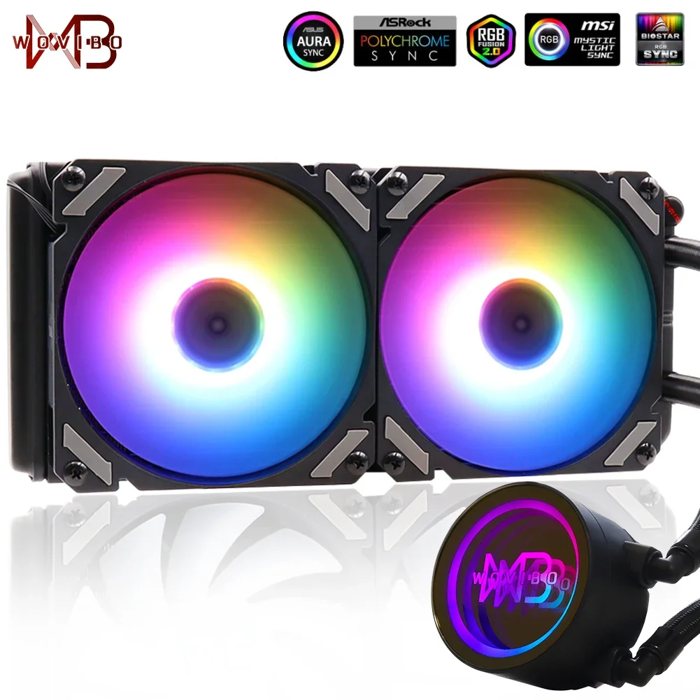 Refrigerador de Refrigeração a Água para Computador Rgb Radiador Argb Lga 1150 1155 1151 1200 1700 2011 Amd Am3 Am4 120 mm 240 mm