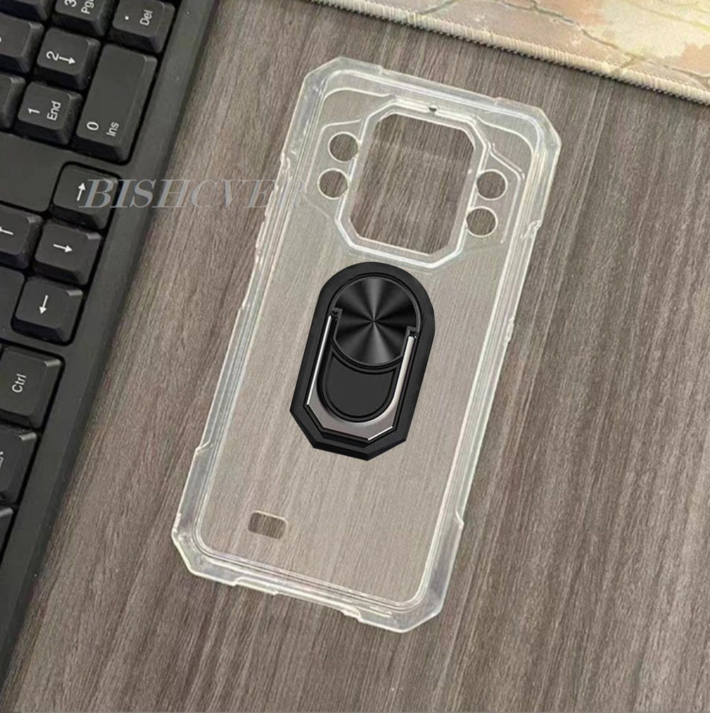Durable Silicone Phone Case with Back Ring Holder Bracket - 6.72