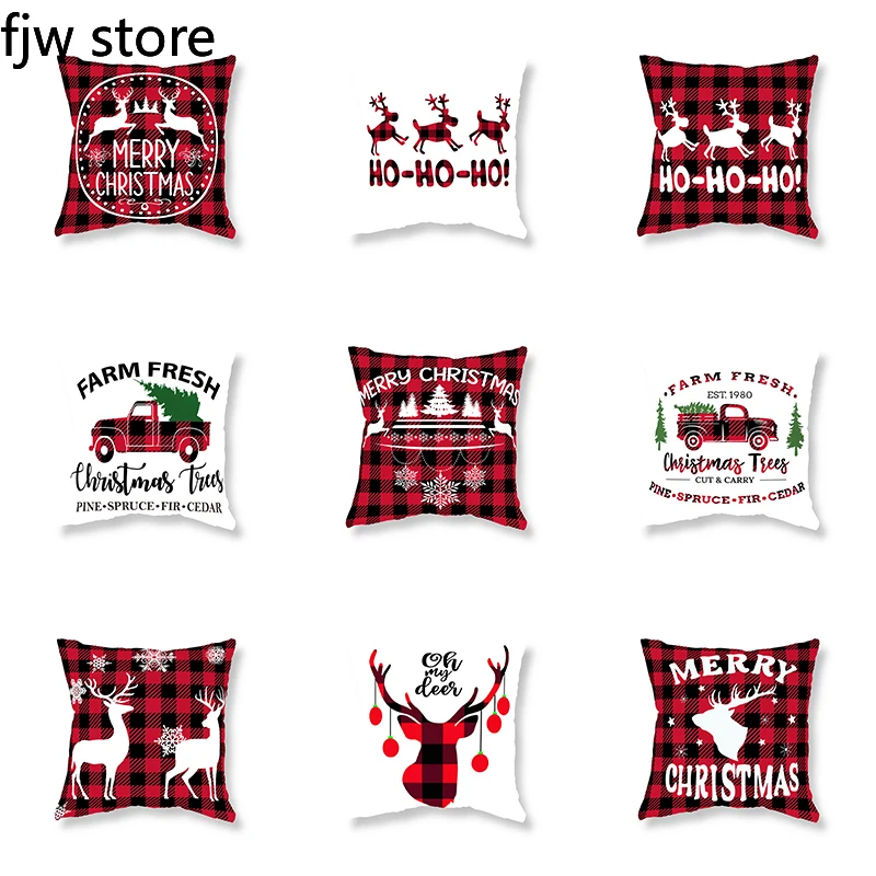 

Christmas Decorative Pillow Cover Sofa Office Seat Cushion New Year Home Decor Holiday Gift 45x45cm