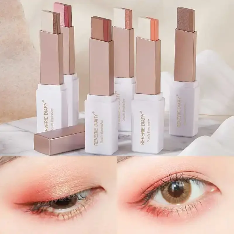 Professional 2 In 1 Double Color Gradient Velvet Eye Shadow Stick Lazy Makeup Waterproof Lasting Shimmer Metallic Eyeshadow 4 Professional 2 In 1 Double Color Gradient Velvet Eye Shadow Stick Lazy Makeup Waterproof Lasting Shimmer Metallic Eyeshadow 4