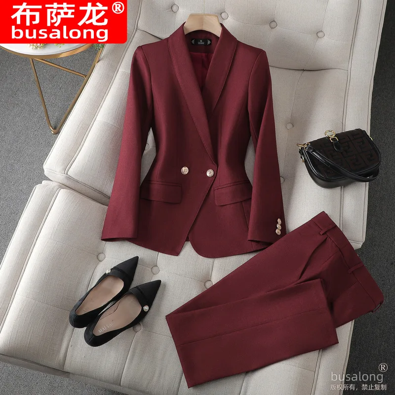 

2023 New Long Sleeve Business Wear Temperament Women's Clothing Business Formal Wear Suit Fashionable Jacket Interview Sales Wor