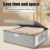 4Pcs Sheet Storage Box Organizer Foldable Window Label Blanket Bed Sheet Organizer Box Wardrobe Bed Clothes Storage Organizer 4