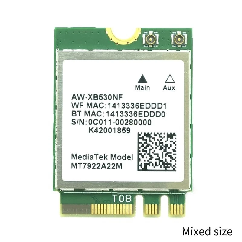 5374M WiFi 6E 어댑터 M2-NGFF BT5.2 트라이밴드 MT7922 무선 네트워크 카드