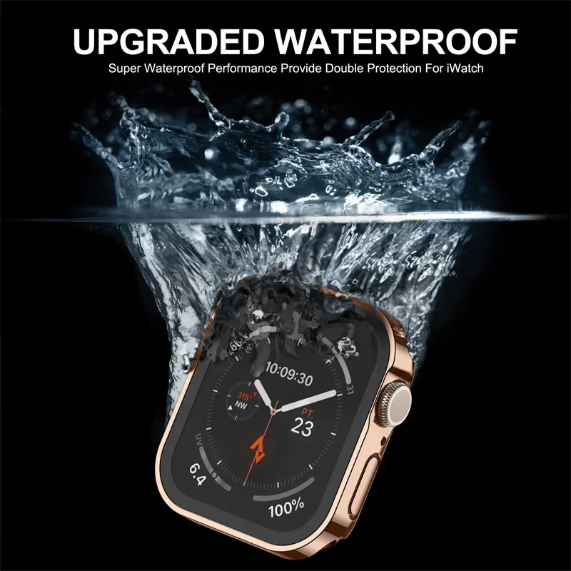 Tempered Glass + Case for Apple Watch band ultra2 44 mm 40mm PC Edge Screen Protector cover iWatch series 9 8 7 6 5 4 se 41mm 45mm apple watch screen protector case apple watch screen protector watch screen protector case watch cover watch protective case watch case watch protective cover apple watch case watch screen protector