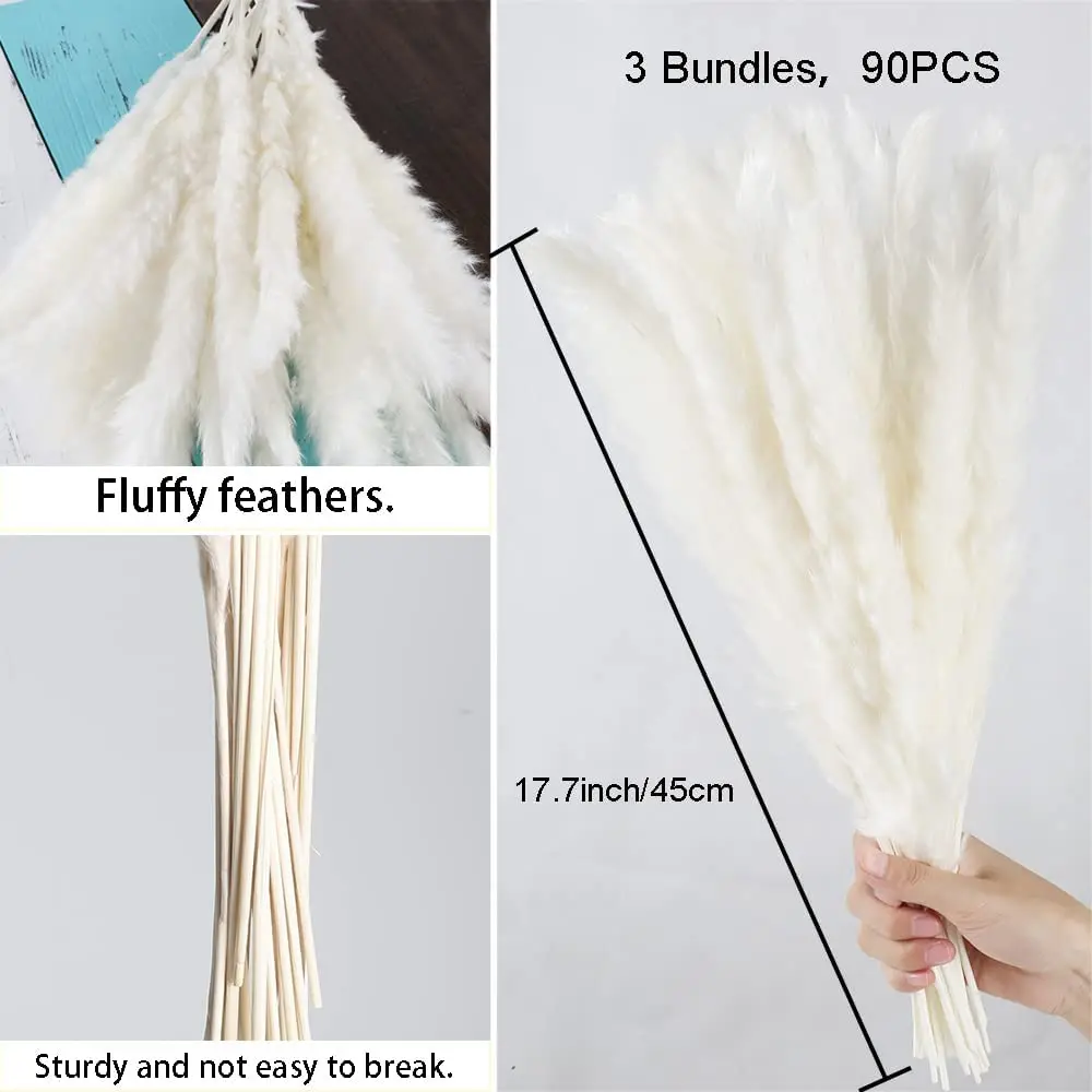 

15Pcs Dried Pampas Grass Decor,Boho Home Wedding Party Decor Dried Flowers Arrangements Natural Pampas Grass,Reed