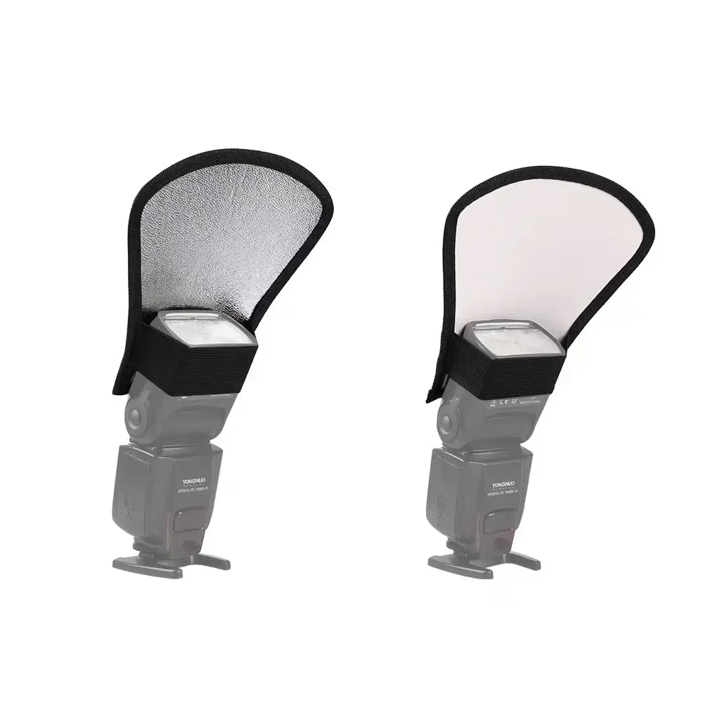Double sided Flash Diffuser Reflector 2in1 SilverWhite Camera Flash Diffuser Create Atmospheric Lighting flash diffuser camera flash reflector