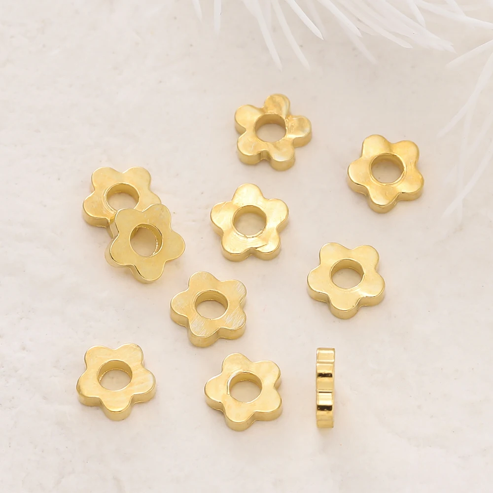 20 Stück/Lot 14/18K vergoldete Blumenform-Abstandsperlen für DIY-Halsketten, Armbänder, Schmuckherstellung, Zubehör – Detail 5