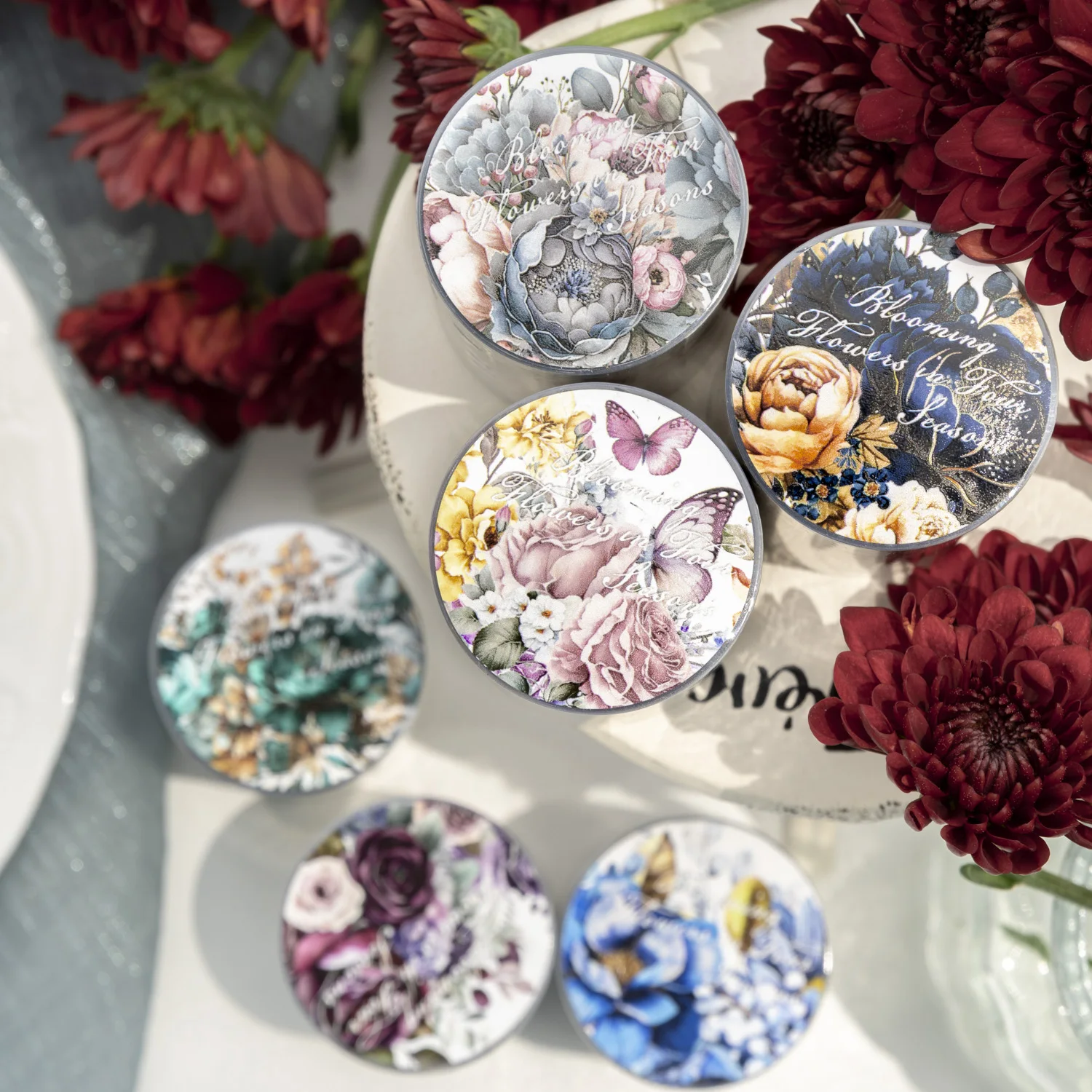 Yoofun 5x200cm Blooming Season PET Tape Flower Garden Decorative DIY Sticker for Card Making Journal Scrapbooking Planner diy 4