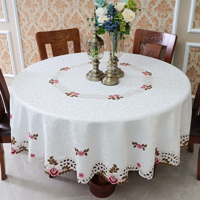 Table Cloth Round Table Luxury Room Aesthetic Tablecloth Coffee Dining Table Cover Embroidered Dust Cover Lace Home Decor 2
