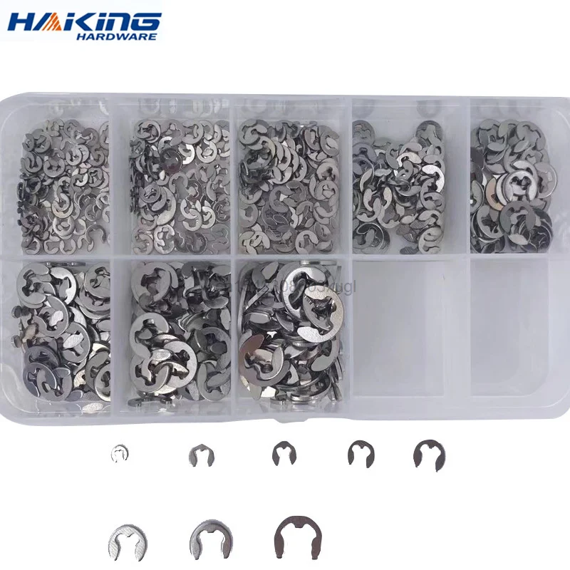 550/450 Pcs/set DIN6799 GB896 M1.5-M6 304 스테인레스 스틸 C 형 탄성 씰 스냅 유지 와셔 Circlip O 링 키트