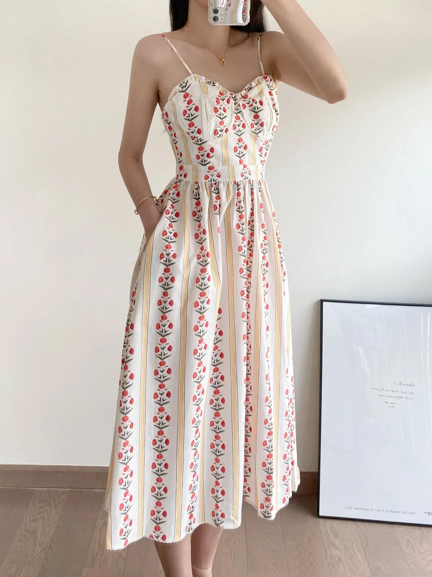 

2023 Autumn/Winter Fashion New Women's Clothing Lace Linen Dress 0905