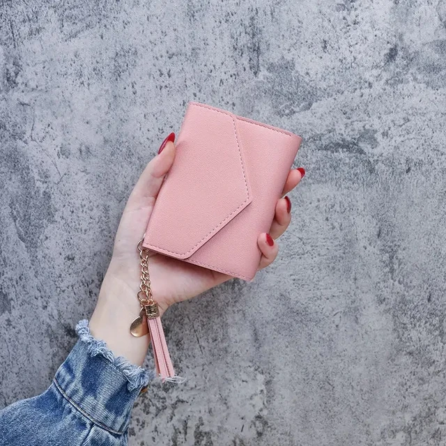Fashion Short Women Wallets PU Leather Women Luxury Tassels Wallet Hasp Small Wallet Trend Coin Purse Ladies Card Holder Pouch 5
