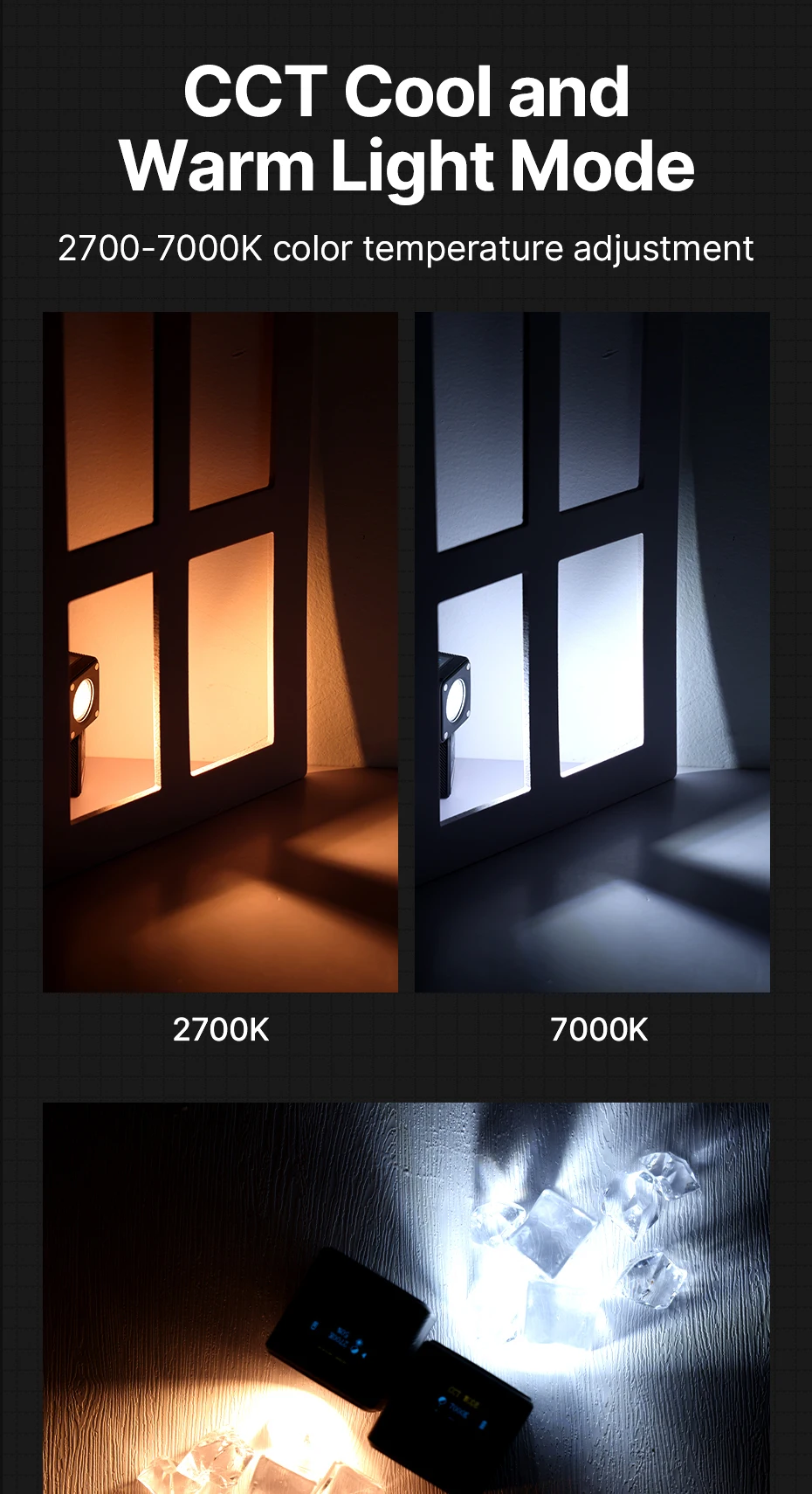 L2 Bi Color COB Mini Video Light Dimmable 2700K-7000K Camera Light CRI 95+ LED P