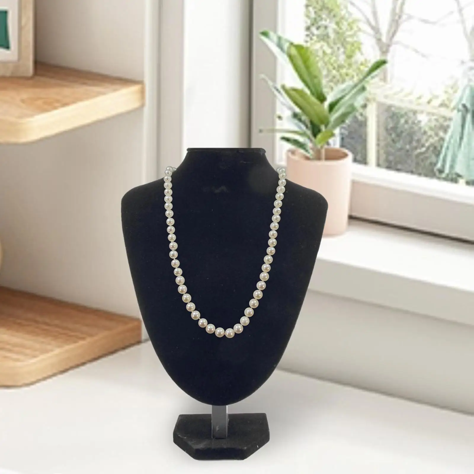 

Jewelry Display Mannequin Pendant Bust Show Stand Black Velvet Necklace Display Model for Shelves Home Business Showroom Storage