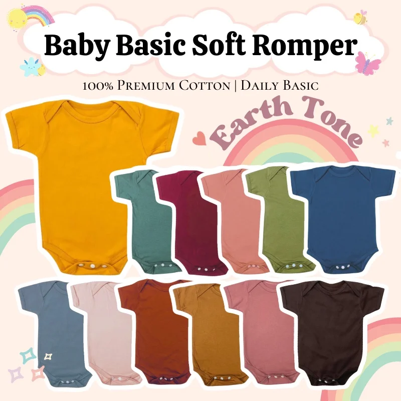 

100% Cotton Newborn Baby Basic Premium Daily Romper Baby Girl Boy Clothes