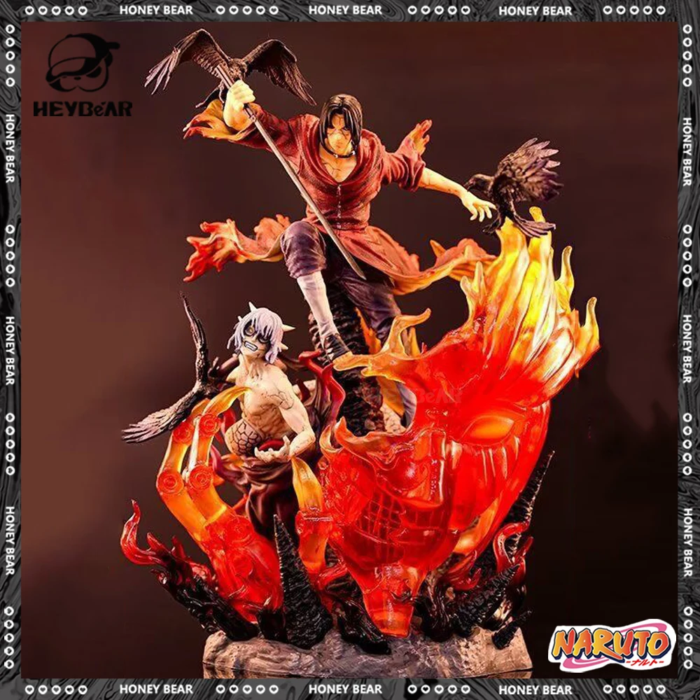 40cm Naruto Uchiha Itachi Figure Shippuden Burning Wind Uchiha Sasuke Anime Figures Susanoo