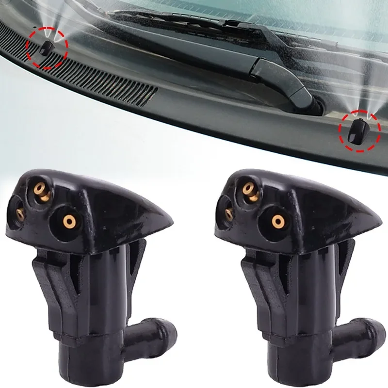 2Pcs Car Windshield Washer Nozzle – Dual Hole Spray Jets for Wiper Washer System, Fits Most Vehicles, Auto Glass Cleaner