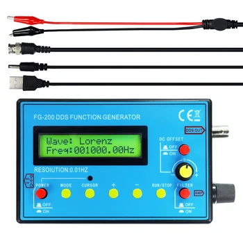 FG-100 FG-200 DDS Funzione Generatore di segnale Contatore di frequenza 0,01 Hz - 500 KHz Modulo sorgente segnale Sinusoidale + Quadrato + Forma d'onda a dente di sega