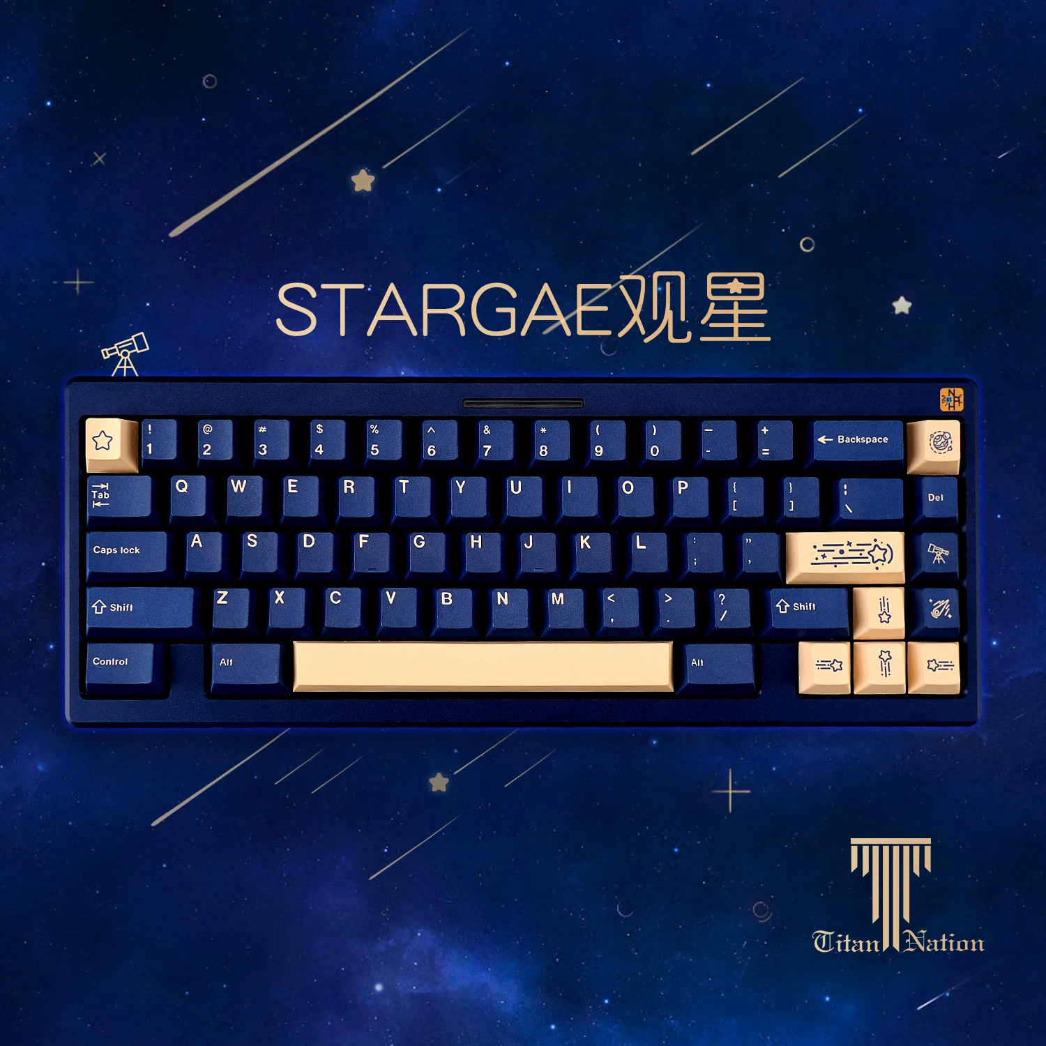 Chaves Gmk Stargazing Keycaps Tintura Sublimação Pbt Keycap Conjunto para Teclado Mecânico Cherry Perfil Compatível com Interruptor mx 134