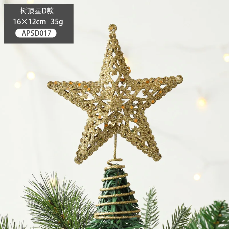 thumbnail image 1 of Adorno de estrella para copa de árbol de Navidad, adorno para copa de árbol, decoración de estrella para copa de árbol hecha a mano, para decoración de árbol de Navidad festivo, 1 of 5
