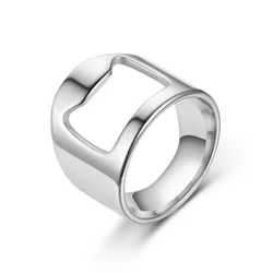 Stainless Steel Bottle Opener Ring - Stylish Bar and Kitchen Gadget Gift - 11 (Silver)