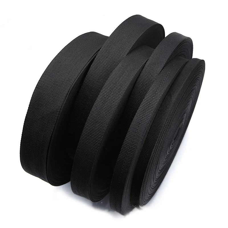 Durable Black Nylon Ribbon for Crafts & Accessories - Multi-Size Options Available