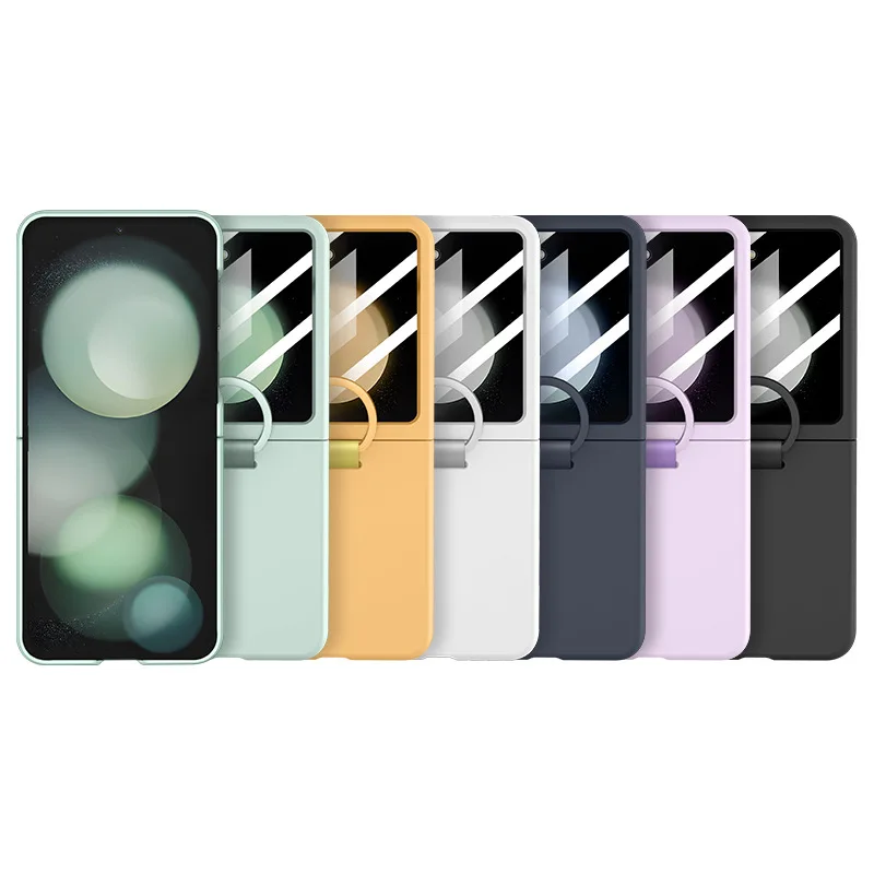 

2023 Hot Skin Feel Glass Case for Samsung Galaxy Z Flip 5 5G Fold business Fashion Cover Anti-knock Cases for Flip5 Flip 5