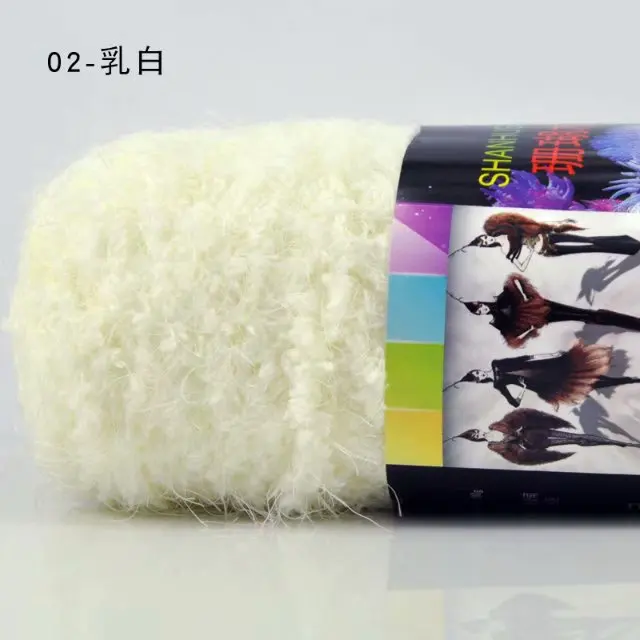 100G Cotton Yarn Faux Long Fur Mink Plush Coarse Wool Fabric And Crochet Coral Velvet For Scarves Sweaters Crochet Knitting Yarn 5