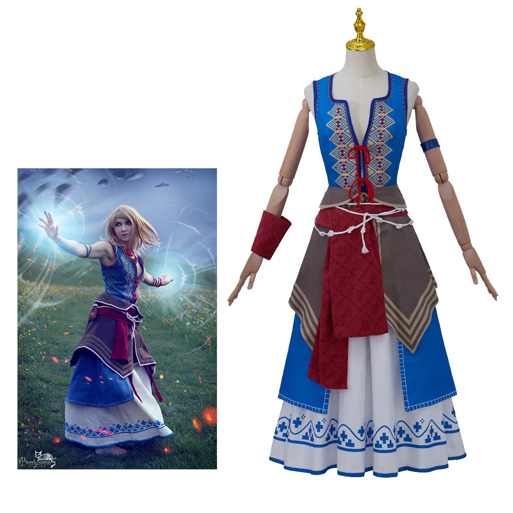 

Keira Metz Cosplay Costume Hunt Sorceress Traditional Folk Outfit Keira Metz Battle Suit Costume for Adult Women Halloween