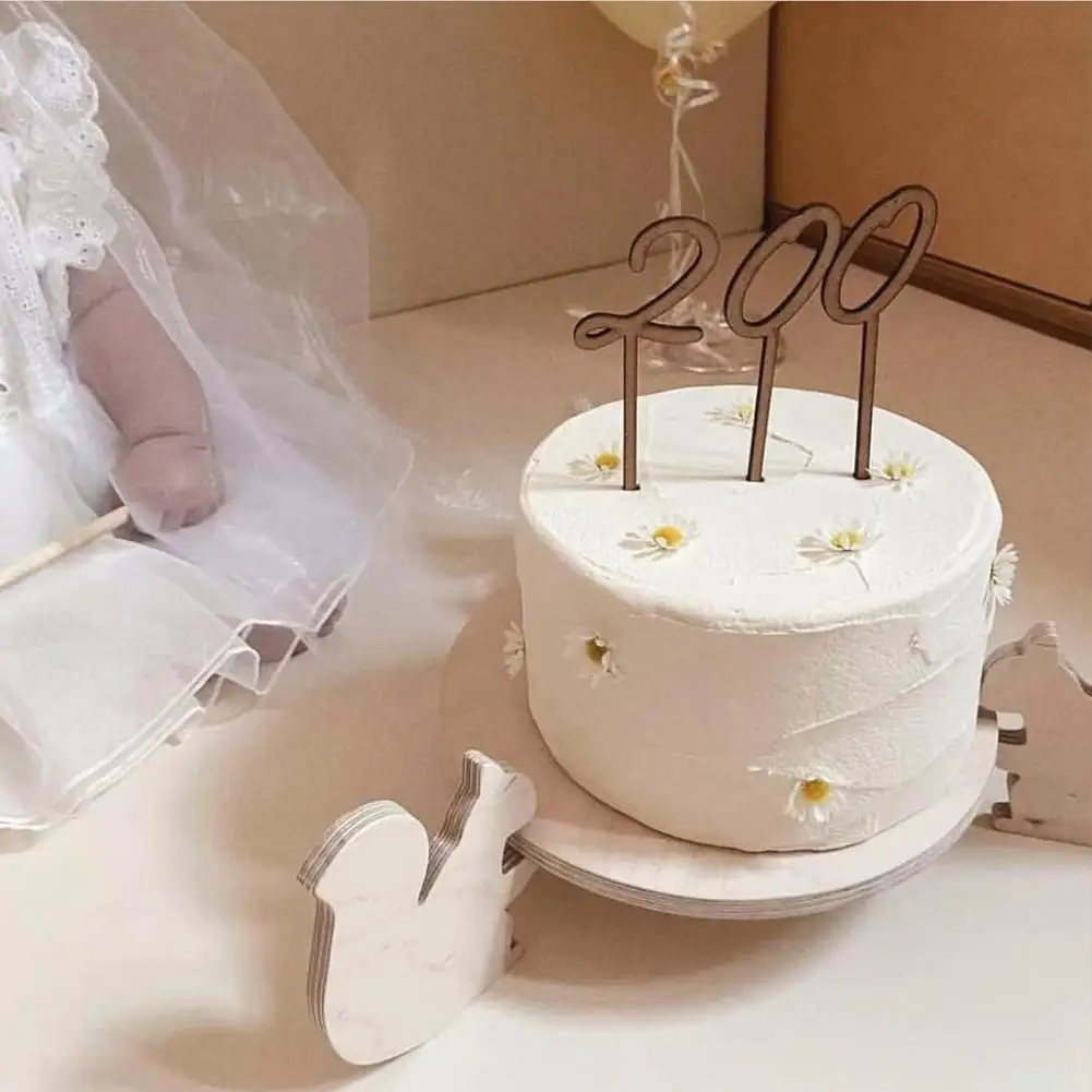 Cake display stand Wooden Cake Display Stand Rabbit Squirrel Birthday Party Food Tray Cake Holder For Picnic Dessert