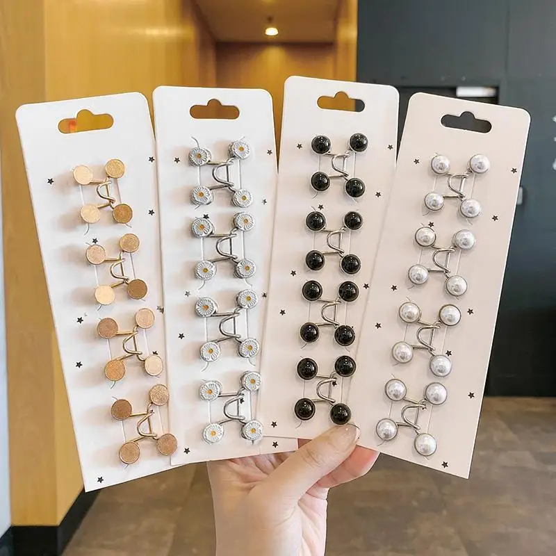 4/6Set Women's Brooch Set Tighten Waist Brooches Nail Free Alloy Daisy