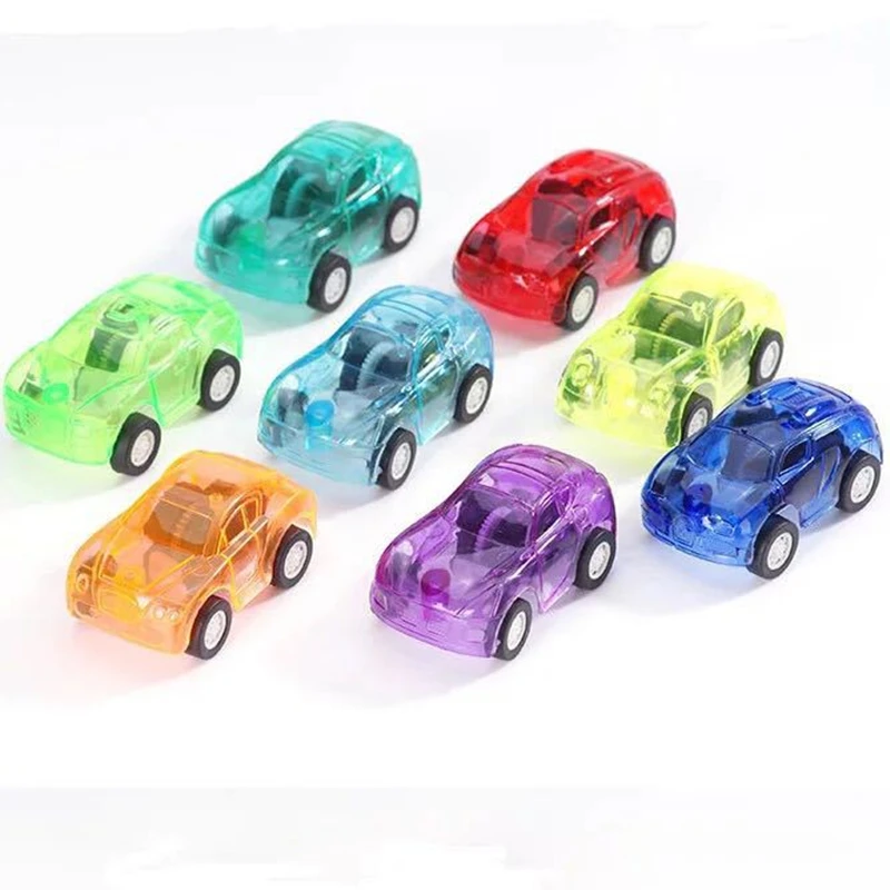 Pull Back Mini Vehicle Kids Birthday Party Toys Cartoon Cars Plastic Transparent Inertial Funny Car Model Baby Educational Gifts |