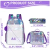 New School Backpack Girls 16 Inch Girls Backpack Sequin Backpack with Lunch Box Backpack Women Girls School Supplies Set Bags 5