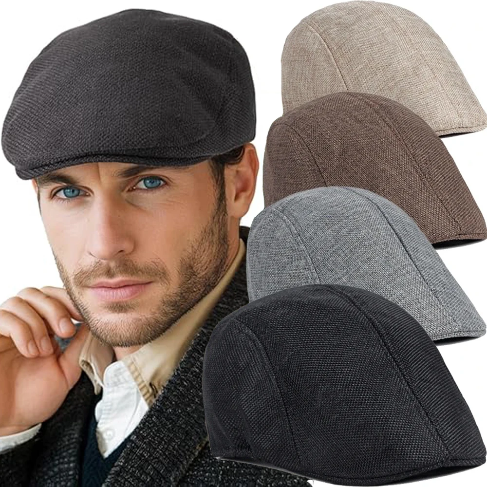 Béret homme style britannique rétro avec visière