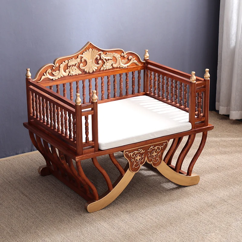 New Chinese style solid wood living room sofa cushion with backrest South East Asia style Thai club soft furniture