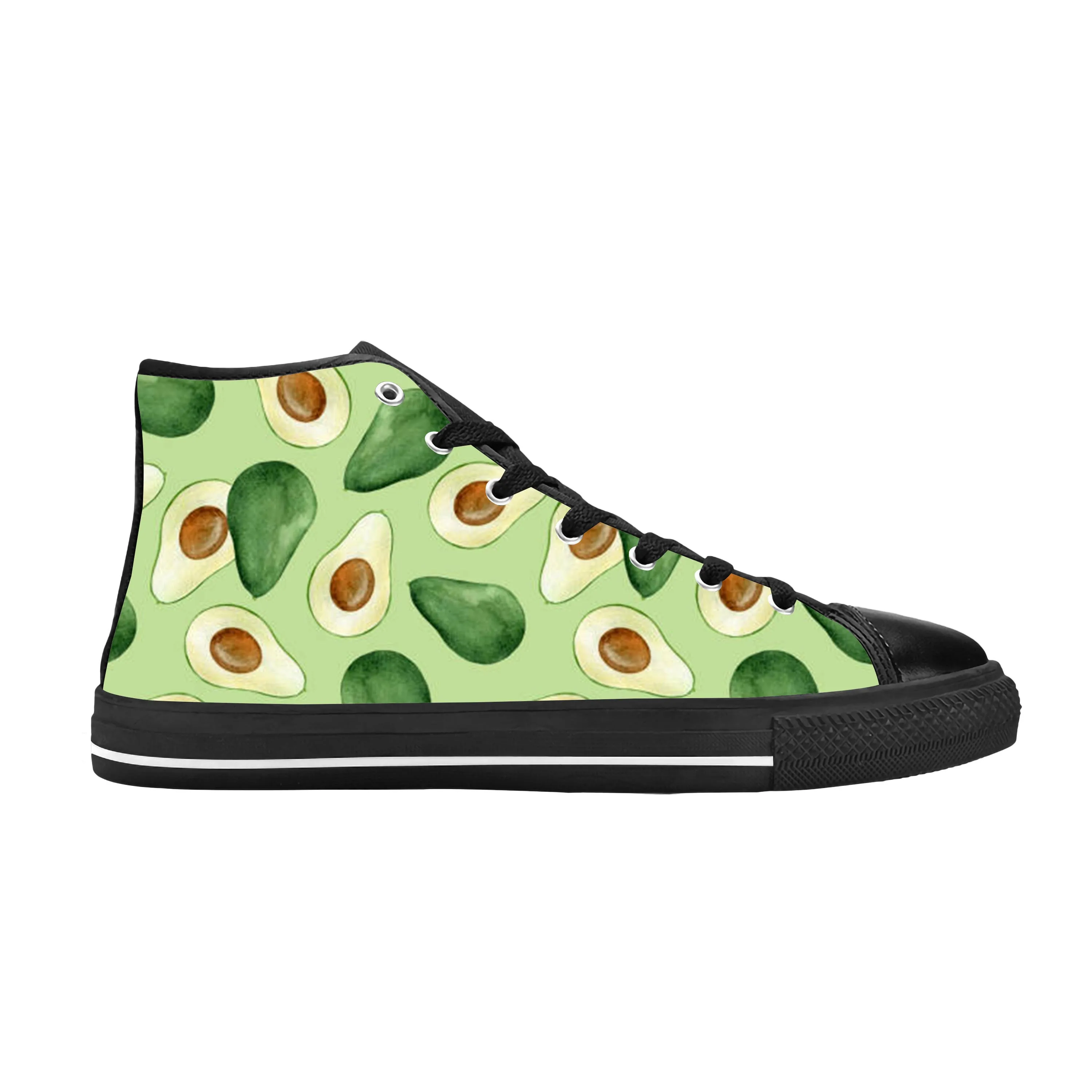 

Кроссовки мужские/женские с авокадо, повседневные тканевые туфли с высоким верхом, с рисунком фруктов, аниме, манга, комиксов, удобные дышащие кеды с 3D принтом