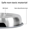 304 Stainless Steel Cat Dog Pet Bowl Non Slip Durable Anti Overthrow Shallow Mouth Design Not Black Chin Grain Basin 2