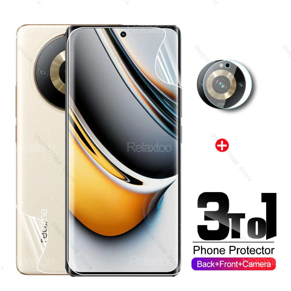 

Гидрогелевая пленка 3To1 для Realme 11 Pro + стекло для камеры Realme11 Pro Plus Realme11Pro Relme 11Pro 5G 2023 защита для переднего и заднего экрана