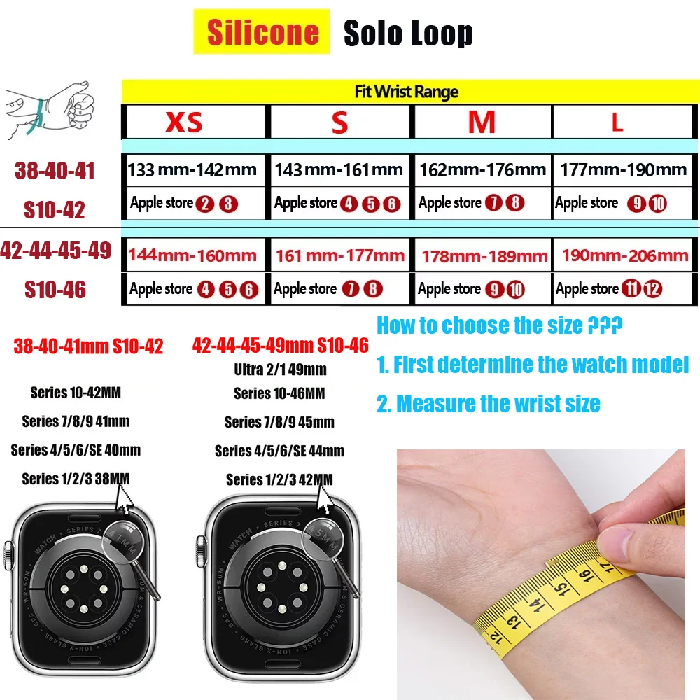 Silicone Solo Loop Strap for Apple Watch Bands - Flexible and Comfortable Bracelet