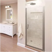 Infinity 27- 28 in Width, Semi-Frameless Clear Glass, Brushed Nickel Finish 1