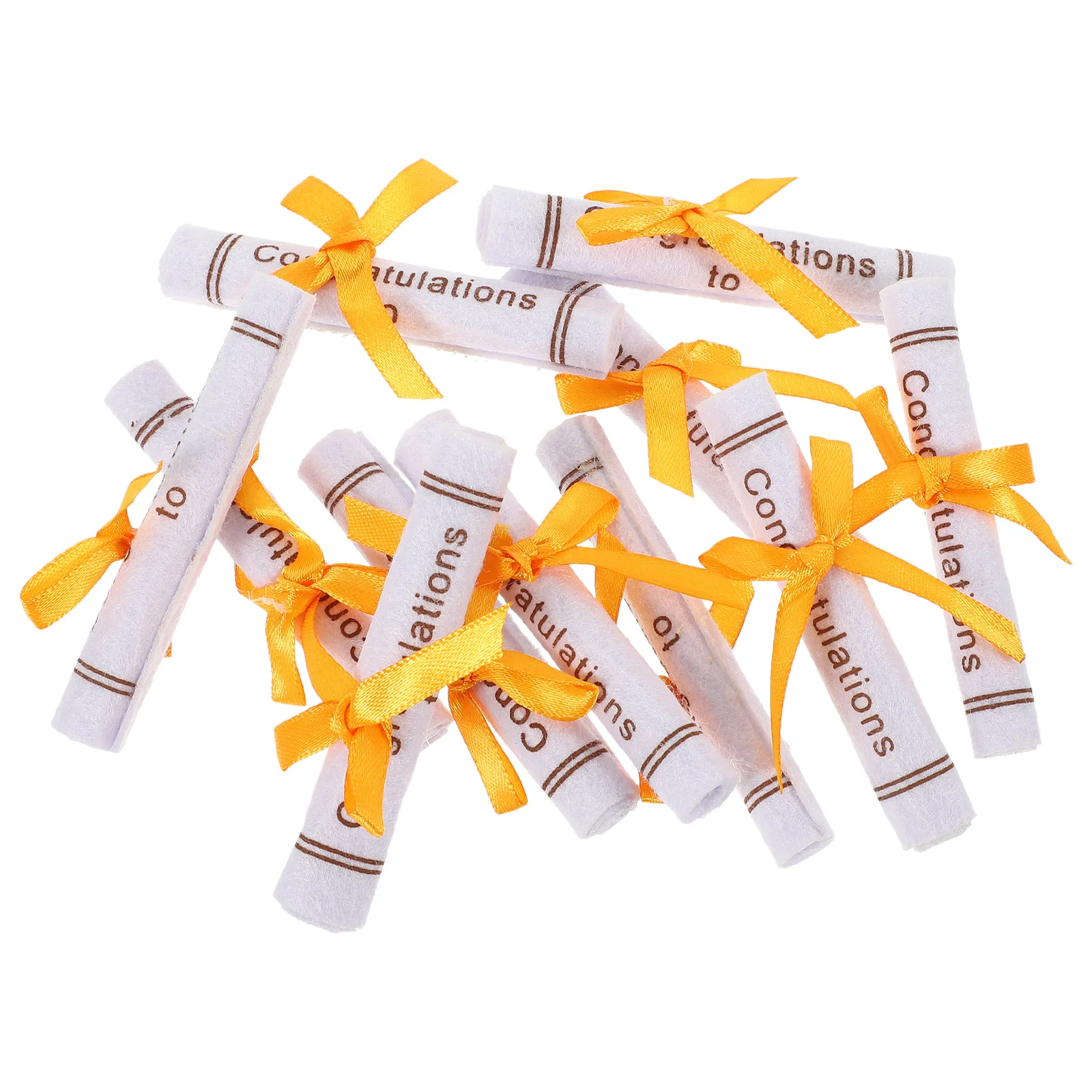 

25 Pcs Certificate Scroll Ornament Graduation Season Decoration Souvenir Non-woven Craft