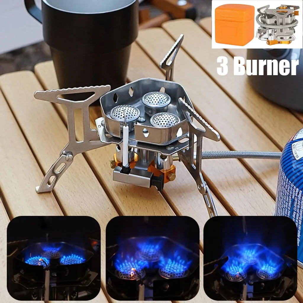 Outdoor Gas Cooker Camping Burner Stove Portable Cookware Camping Equipment High Power Folding Camp Supplies Travel Strong Fire camping gas stove,camping stove