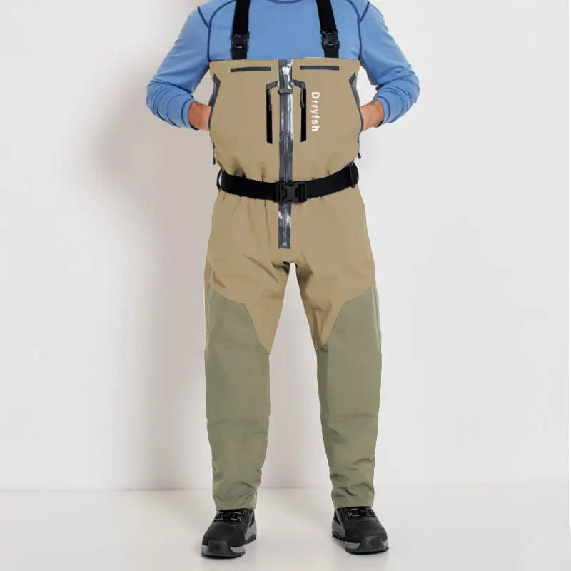 Fly fishing waders Breathable Convertible Chest Waist Fly Fishing Waders with Zipper Drake Anglers Wading Pants Lightweight stockingfoot for Men